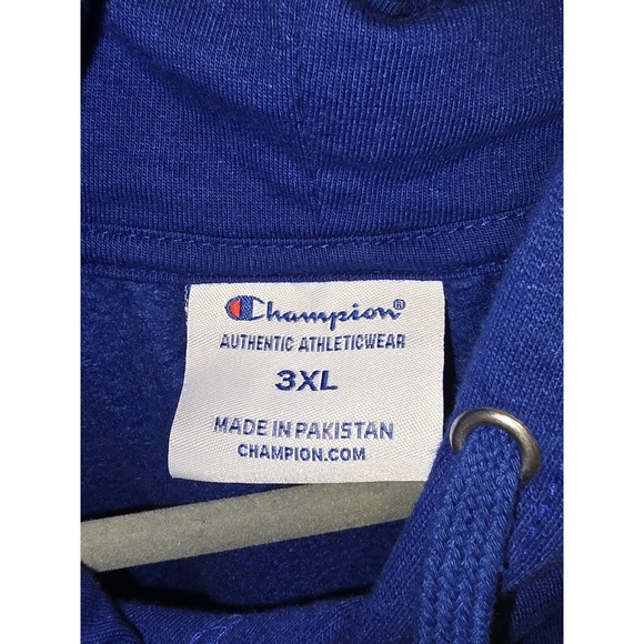 Champion Powerblend Men's Hoodie Script Logo Royal Blue SZ: 3XL - Picture 7 of 7